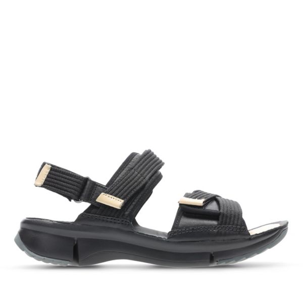 Clarks Womens Tri Walk Sandals Black | CA-2308475